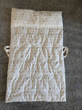 Restoration Hardware Cream Quilted Baby Sleeping Mat with Bunny Print